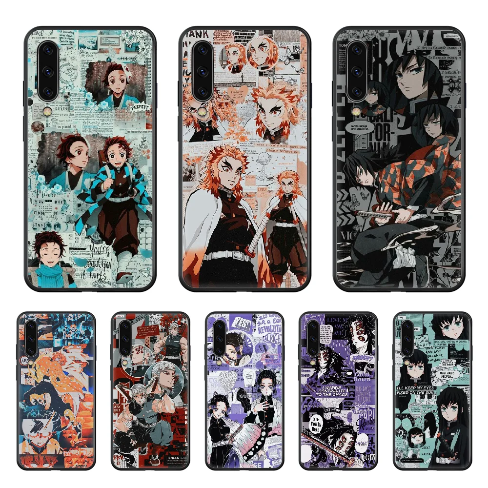 

Demon Slayer Kimetsu Anime Phonecase Phone case hull For Samsung Galaxy A 50 51 20 71 70 40 30 10 E 4G S black bumper 3D hoesjes