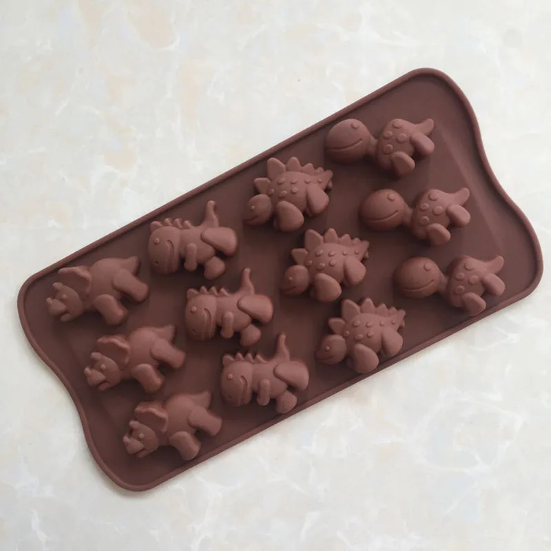 12 Dinosaur Silicone Chocolate Mold Ice Tray Shape DIY Baking Supplies Plaster Bakery Mold Easily Removable Candy Silica Pastry