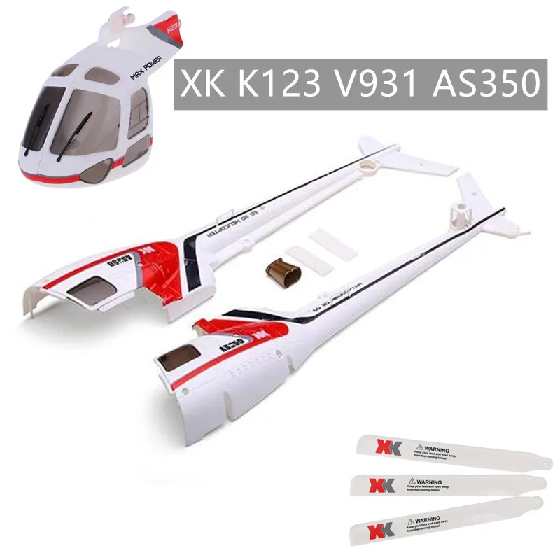 Xk K123 Wltoys V931 AS350 RC Helicopter Spare Parts Body Shell Head Cover Props Tail Blade Accessories | Игрушки и хобби