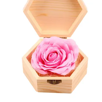 

2020 Handmade Wooden Box Soap Flower Roses Soap Christmas Valentine Gift Floral Artificial Girlfriend Creative Birthday Gift