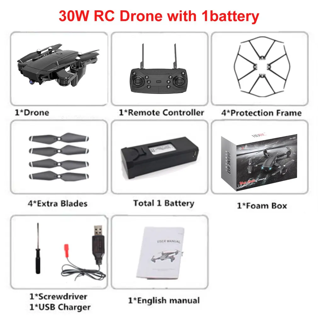 

H13 Foldable RC Drone with HD Camera Four-Axis Folding Aerial Drone Wide Angle WiFi FPV Optical Flow RC Drone Helicopter