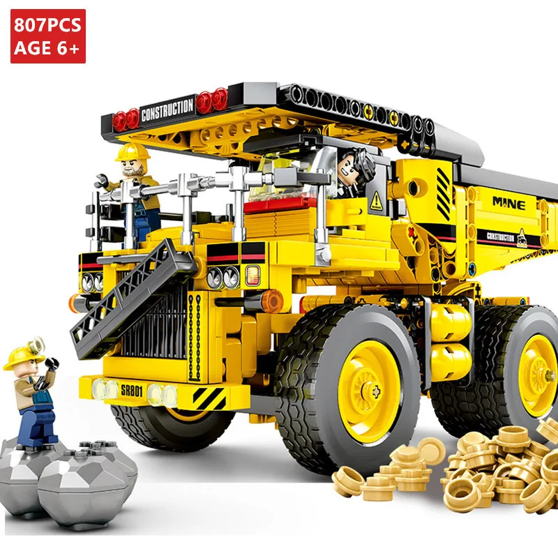 

807Pcs Mine Truck City Engineering Vehicle Building Blocks Sets Model LegoINGLs Technic DIY Bricks Educational Toys for Children