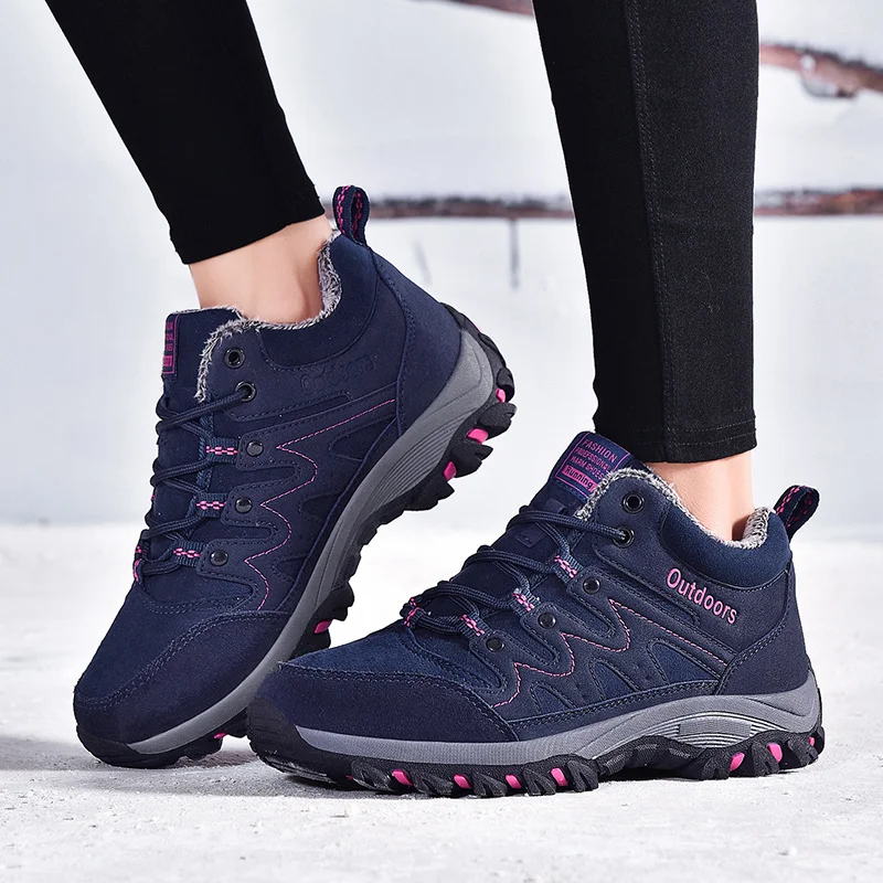 Зимние мужские повседневные ботинки уличные зимние на толстом меху женские