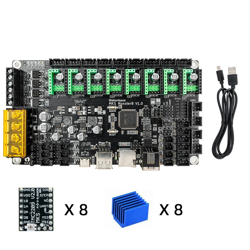 Makerbase MKS Monster8 32Bit 168Mhz F407 Control Board 3D Printer Part Control Board TMC2209 for Voron Printer VS Spider Octopus