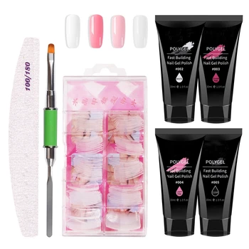 

7Pcs/Kit Poly Gel Set UV Gel Varnish Nail Polish Art Kit Quick Building for Nails Extensions Hard Gel Nail Kit