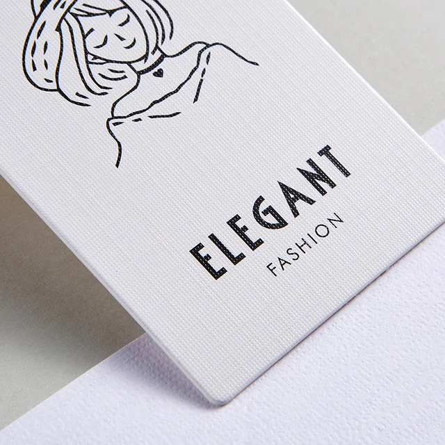 Custom Price Tag 10x5cm Embossed Logo Paper Garment Label For