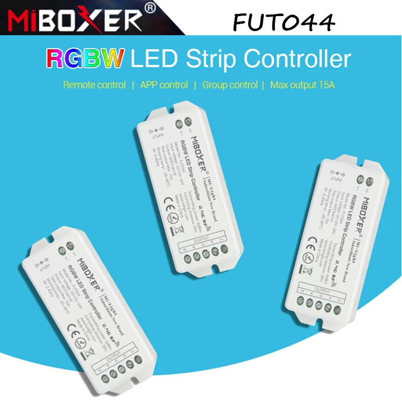 Miboxer Новый FUT044 DC12 24V RGBW Светодиодные ленты контроллер 2 4 ГГц Беспроводной RF Макс 15A