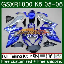 Комбинезоны для SUZUKI GSXR-1000 1000CC GSXR1000 05 06 11CL. 0 GSX R1000 05 06 K5 GSX-R1000 GSXR 1000 2005 2006 обтекатель серебристо-пламя