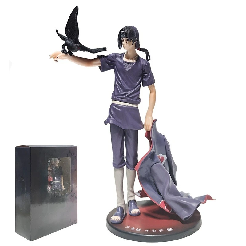 

25cm Anime Naruto Figure Statue Akatsuki Uchiha Itachi Figurine Crow Itachi PVC Collection Decoration Model Toys Action Figures