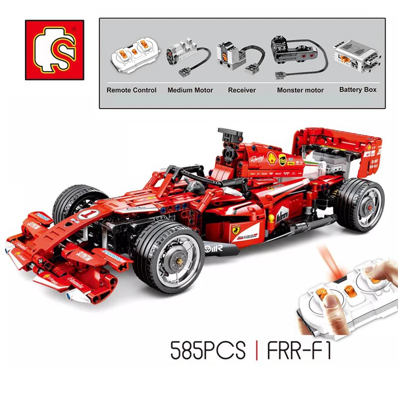Telecomando F1 Frr Racer Rc Racing Car Building Blocks High-Tech Motor Supercar Super Sports Car Assembly Toys