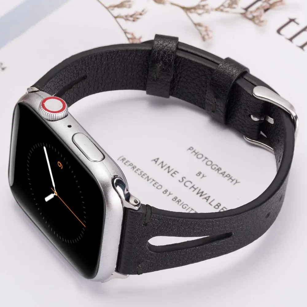 Ремешок из натуральной кожи для apple watch band 42 мм 38 браслет iwatch 44 40 5/4/3/2/1 аксессуары