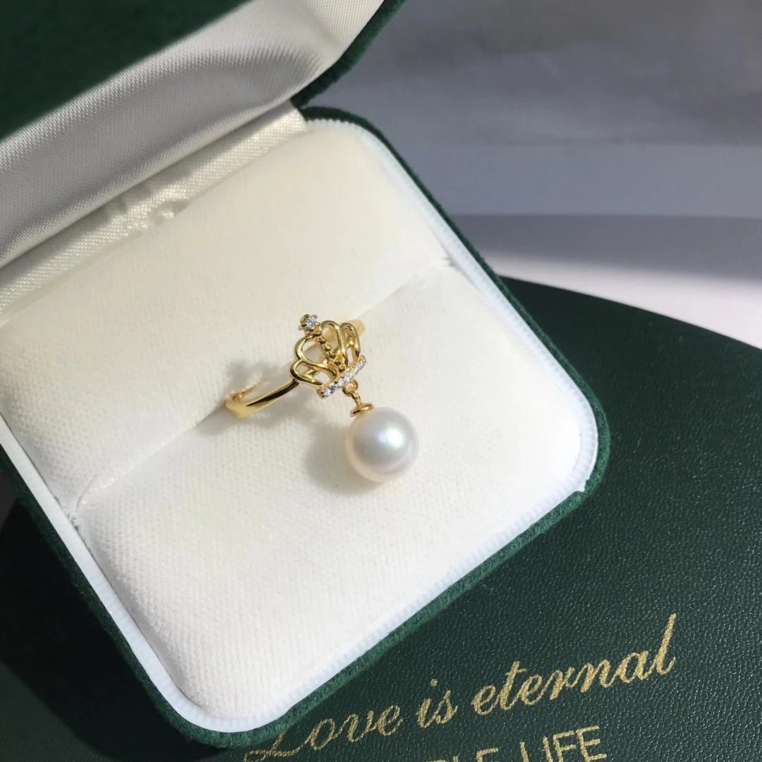 

Корона Новинка регулируемое кольцо из стерлингового серебра 925 пробы комплектующие крепления для жемчужных кораллов нефритовый хрусталь 5 шт./лот