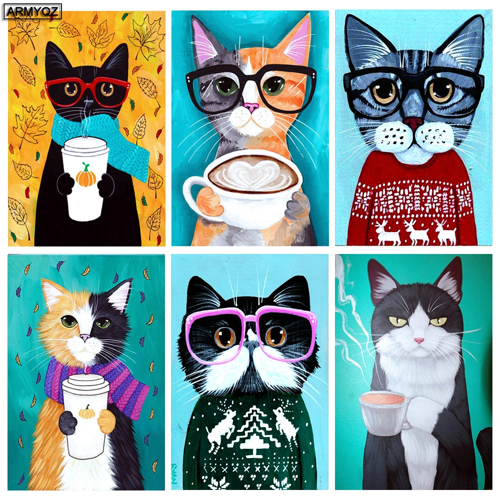 

Many Styles Cartoon Animal Cat Series 5D DIY Diamond Painting Mosaic Embroidery Animal Cross Stitch Embroidery Crafts Paintings