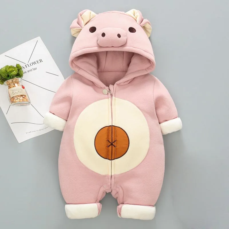 B03 Pink IYEAL детская одежда зимняя одежда с капюшоном с героями мультфильмов Комбинезон для мальчика хлопок комбинезоны верхняя одежда новорожденным детские куртки - Цвет: B03 Pink