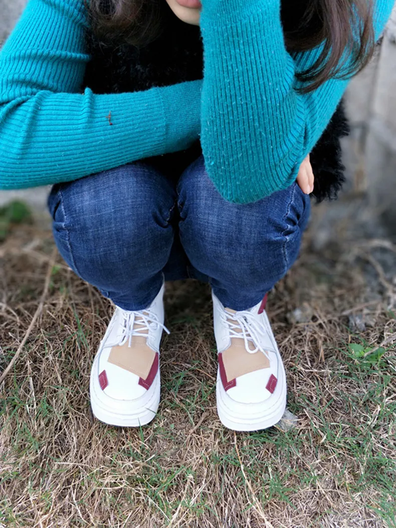 

Handmade WOMEN'S Genuine Leather Boots Retro Boots Soft Leather Short Boots Women's Winter Cowhide Boots Large Size Comfortable