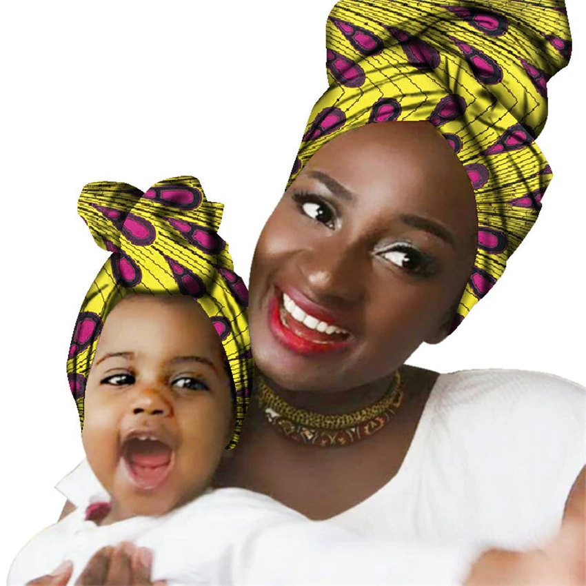 24 цвета, для взрослых и детей, хлопок, африканская мода, повязка на голову, напечатано, богатый Базен, платье, одежда для мамы и дочки, платье, нигерийский головной убор