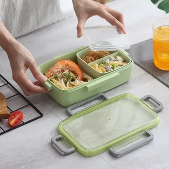 

Microwave Lunch Box Containers with Compartments Kids Bento Box Leak-Proof Food Container School Lunchbox for Picnic