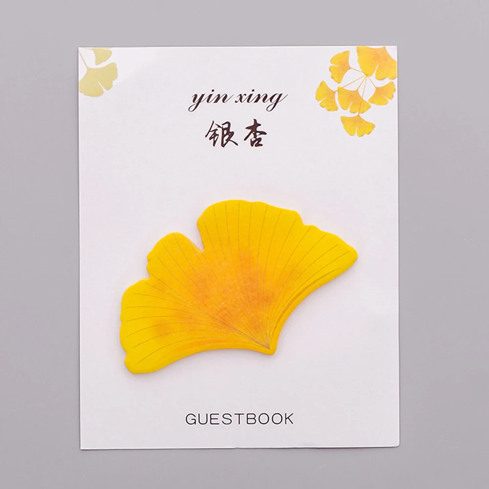 New Unique Maple Leaf Ginkgo Print Sticky Note Memo Pad Planner Office School Stationery