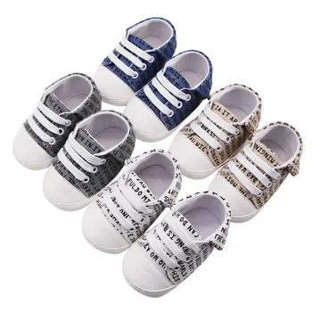 

2020 New Fashionable Newborn Baby Girls Letter Printing Prewalker Soft Sole Single Shoes Canvas Shoe kids shoes Sapato Infantil