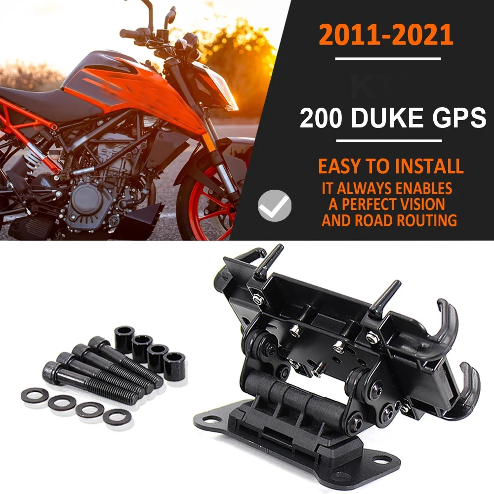 For 200 Duke 2011-2021 NEW Motorcycle Accessories Black Mobile Phone Holder GPS Stand Bracket 2020 2019 2018 2012 2013 for ktm duke790 duke 790 2017 2018 2019 2020 2021 motorcycle accessories radiator grille cover guard protection motor protetor