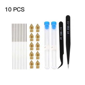 

27 Pcs Nozzle Cleaner 3D Printer MK8 Brass Heads Kit Extruder Heads Cleaning Needle Tweezers Kit 0.8mm