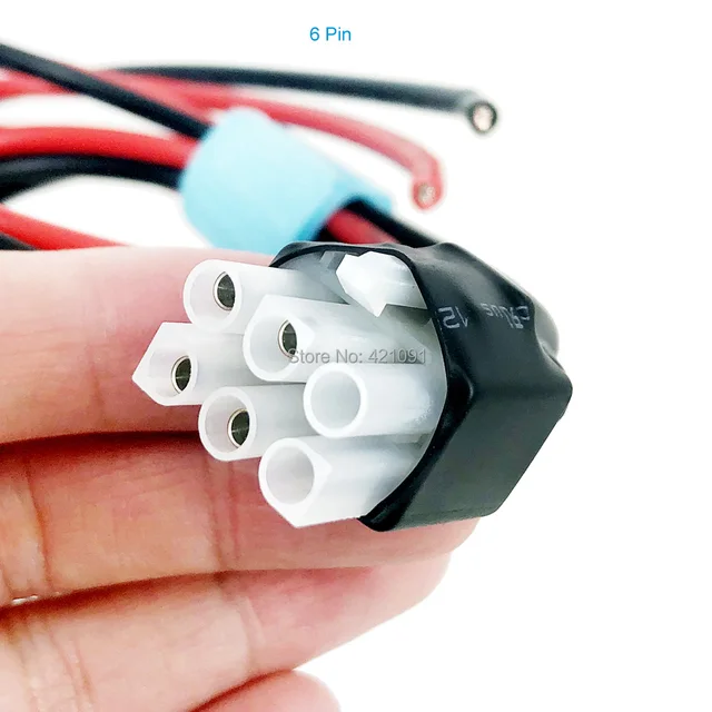 PC-60 Cavo Di Alimentazione 12AWG 3mt 6 Poli 2 Fusibili 30A Per Icom Kenwood Yaesu Vecchia Serie