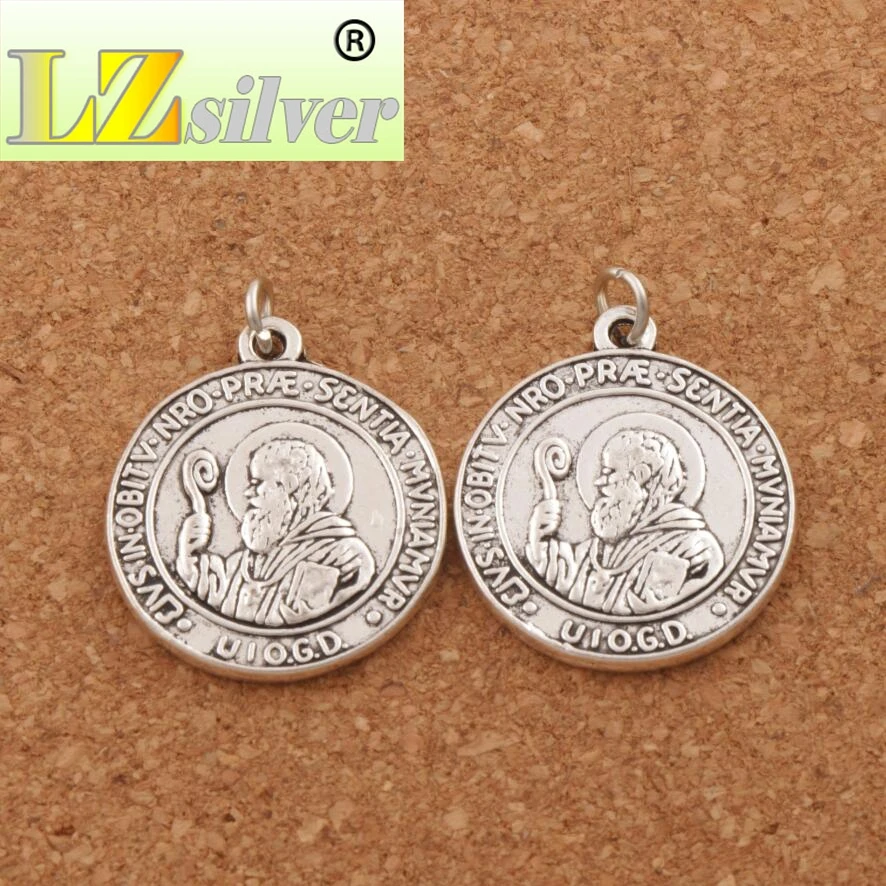 Saint St Benedict Patron Medal Cross Charms Pendants T1657 28x24.5mm 40pcs zinc alloy Pendant