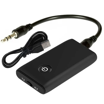 

Bluetooth 5.0 Transmitter Receiver 2-IN-1 Wireless 3.5mm o Adapter RX/TX for PC TV Headphones Home Sound