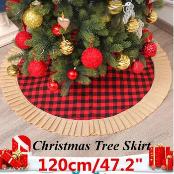 

120cm Christmas Tree Skirt Round Carpet Christmas Decorations for Home Floor Mat New Year Xmas Tree Skirts