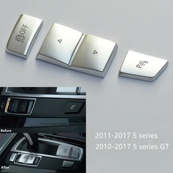 

1 Set Cover Trim Buttons Car Decorative Silver For BMW 5 Series F10 F07 2011-2017