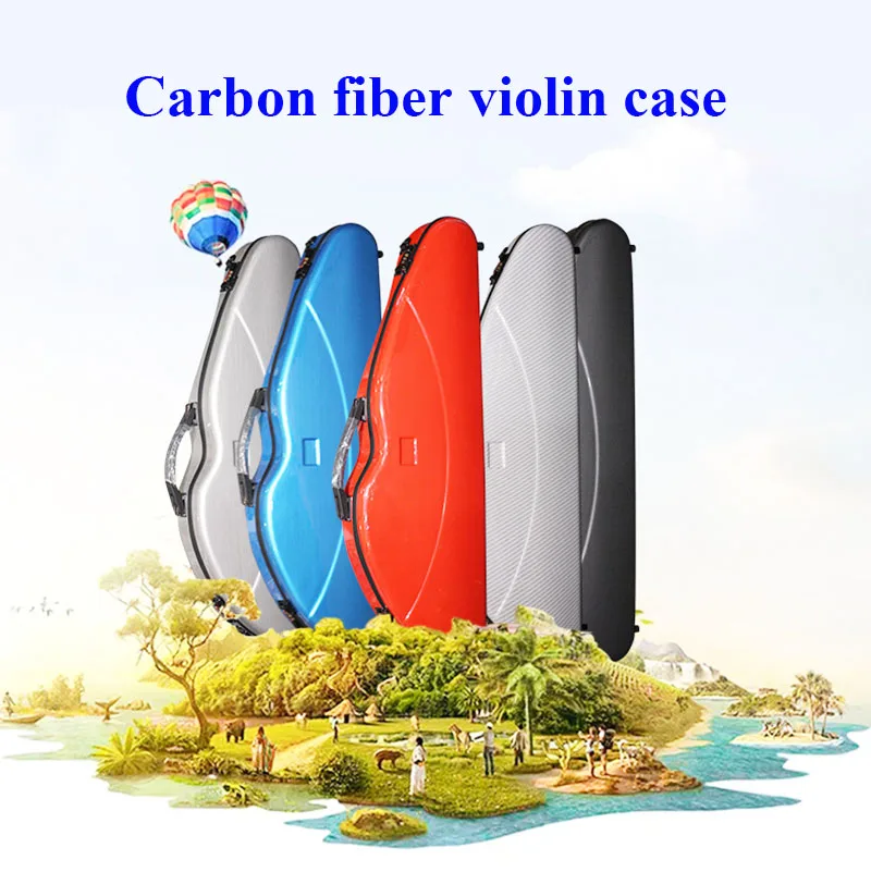 Fastshipping 4/4 3/4 Violin Case Carbon Fiber Triangle Box Waterproof