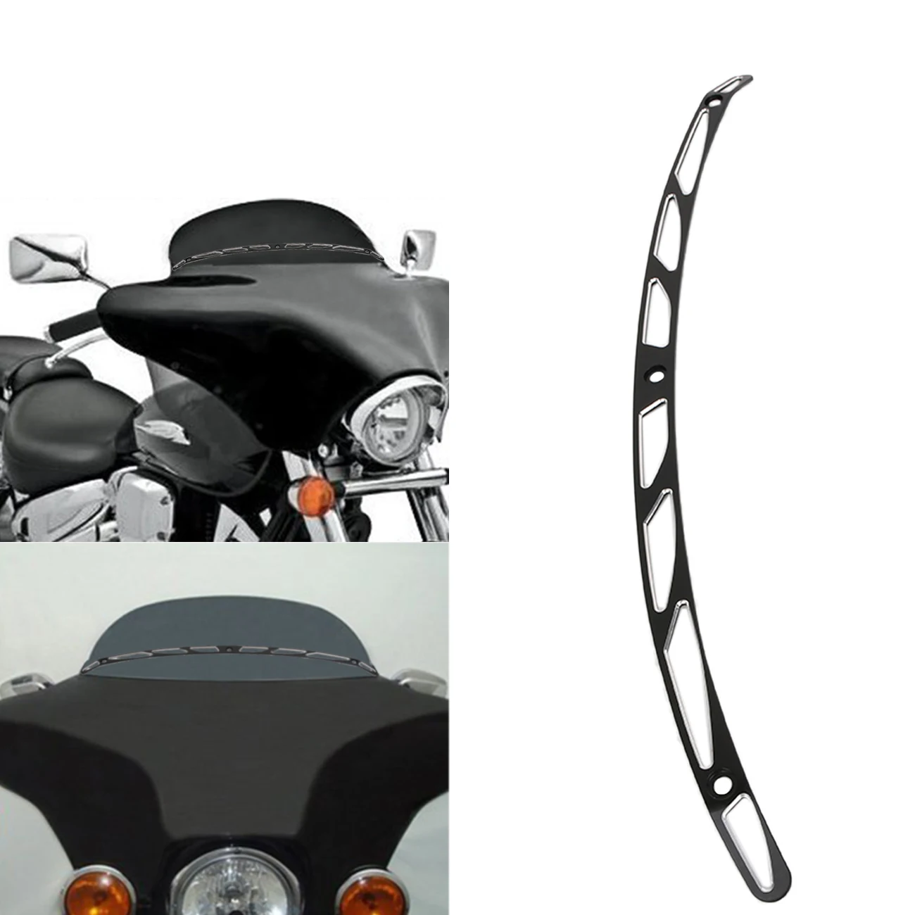 Мотоцикл " Лобовое стекло+ щелевая отделка ветрового стекла для Harley Touring Electra Street Tri Glide- ветряной дефлектор воздушного потока