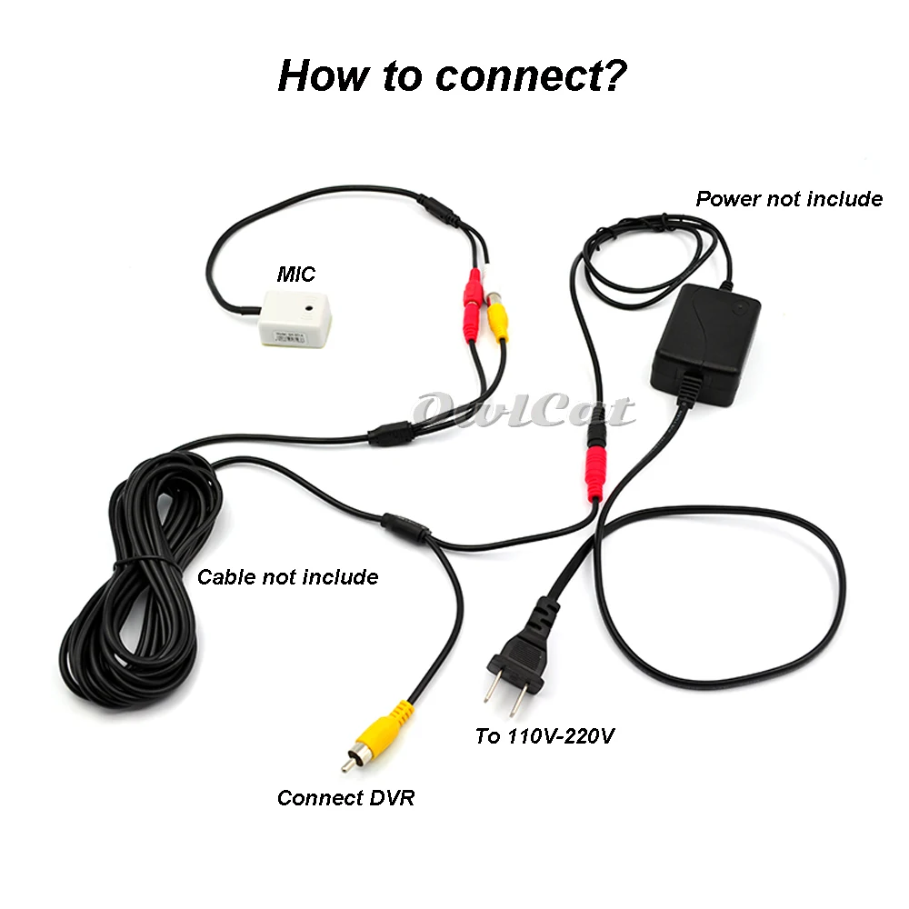 OwlCat CCTV Микрофон камера безопасности микрофон для наблюдения ip-камера s DVR Аудио звукосниматель Голосовая коллекция