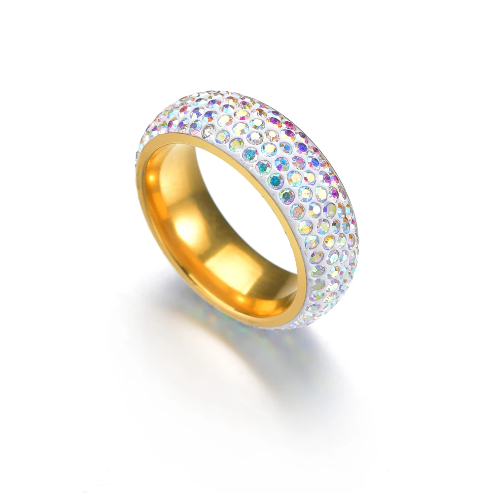 Wedding Rings For Women Black Crystal Engagement Design White Elegant Rings