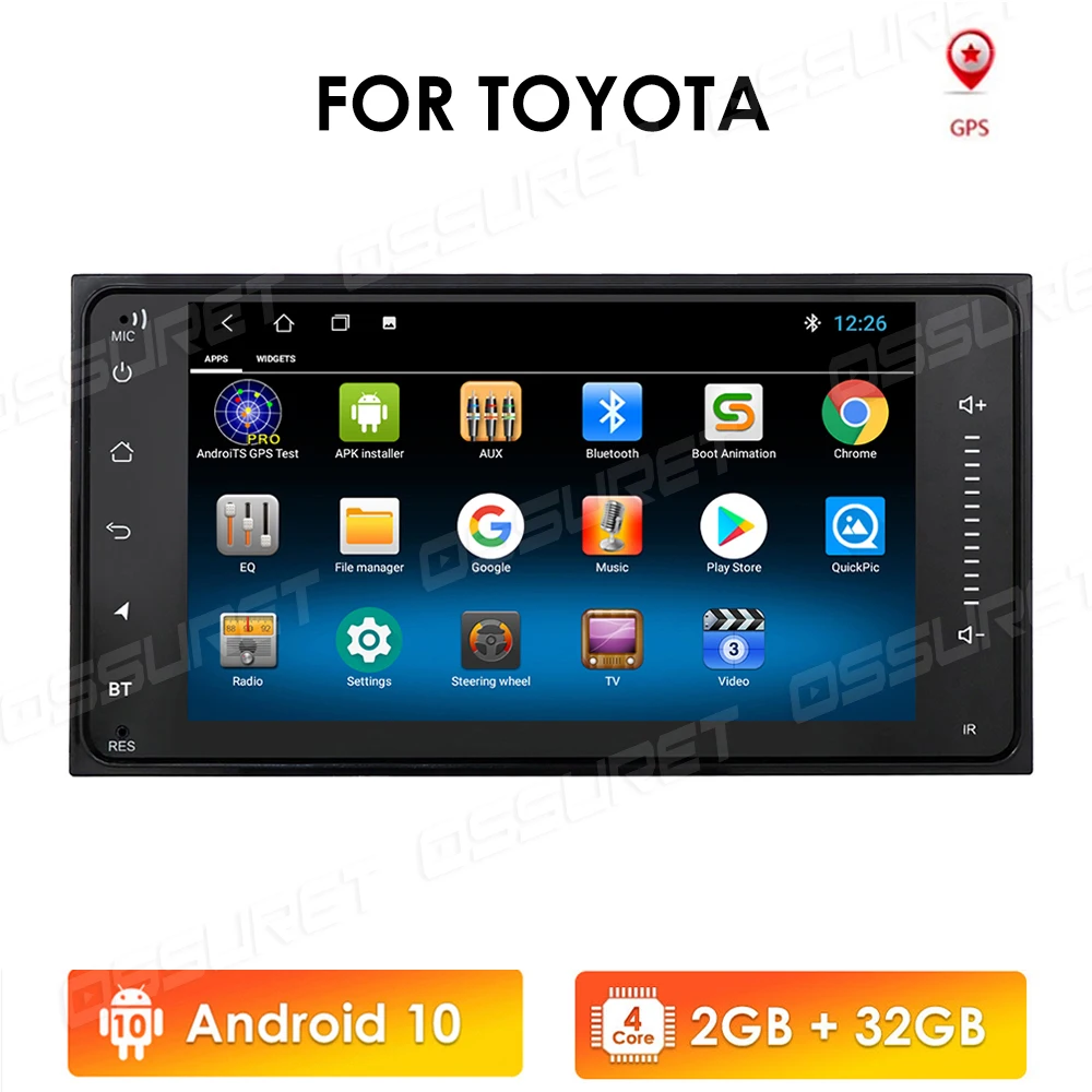 2 din android 10 Universal Car Multimedia Player Car Radio Player Stereo for Toyota VIOS CROWN CAMRY HIACE PREVIA COROLLA RAV4