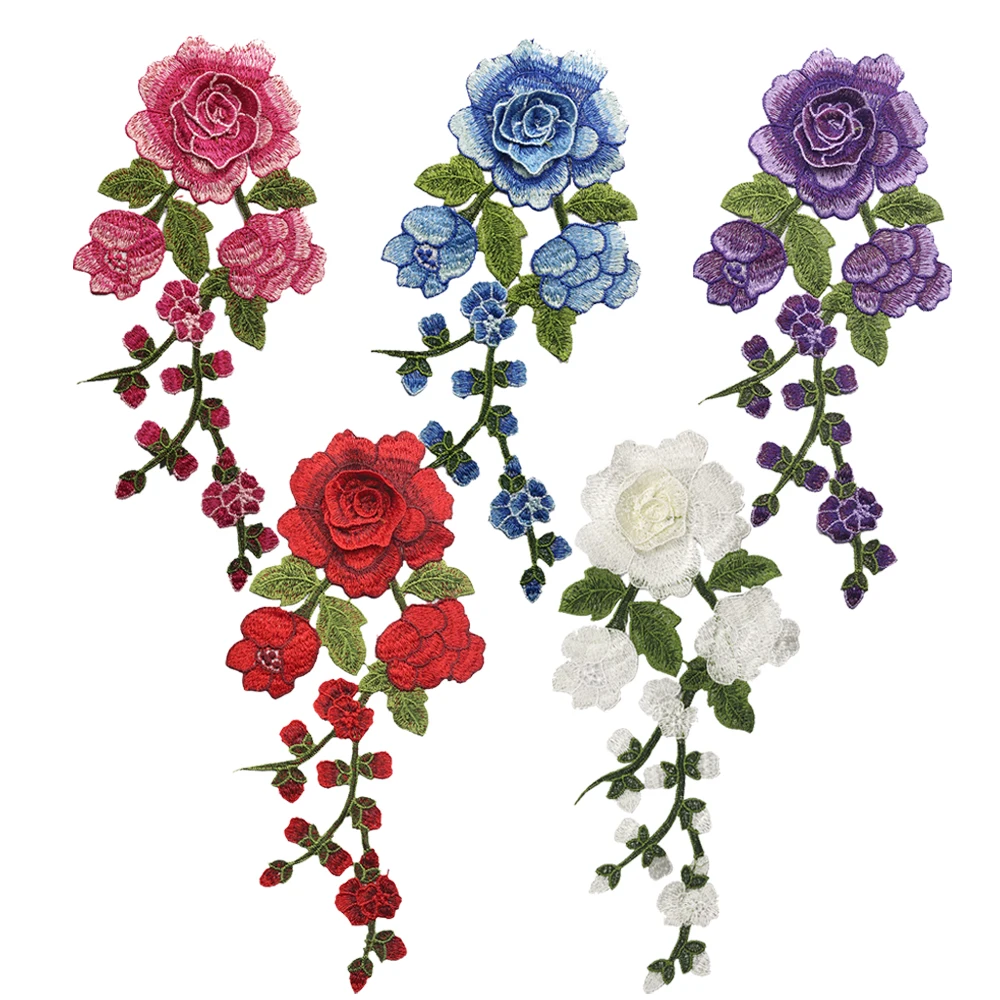 

2Pcs Large Flower Embroidery Patch Sew on Pacthes Applique Sticker for Clothing Jeans Fabric DIY Sewing Supplies