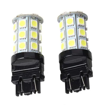 

2 T20 3157 Pure White 5050 SMD 27 LED Tail Backup Turn Signal Light Bulb