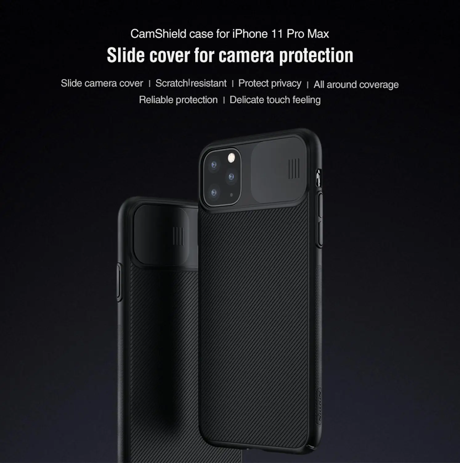 Nillkin Camshield чехлы для Iphone 11 Pro Max чехол скользящая задняя крышка для защиты камеры ПК Жесткий все вокруг покрытия крышки