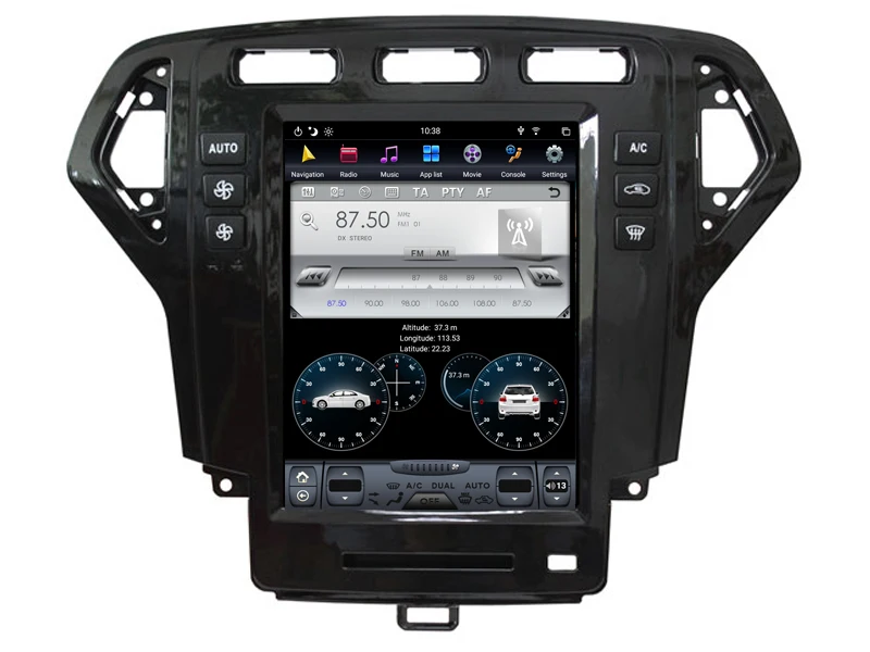 10," вертикальный экран радио плеер для Ford Mondeo 2007-2010 Черный gps bluetooth навигация шесть ядер Android 8,1 Автомобильный мультимедийный