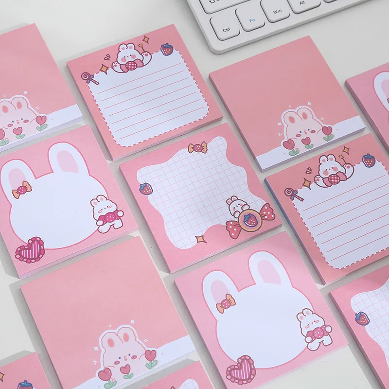 Korean Ins Not Sticky Memo Pads Cartoon Cute Student Message Stationery Office Learn Simple Planner Label Paper Kawaii Tearable