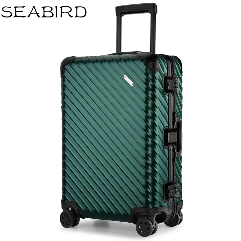 SEABIRD Высокое качество из алюминиево-магниевого Роскошные бизнес-посадочный талон 20/25/29 размер Чемодан фирменный туристический чемодан на вращающихся колесиках