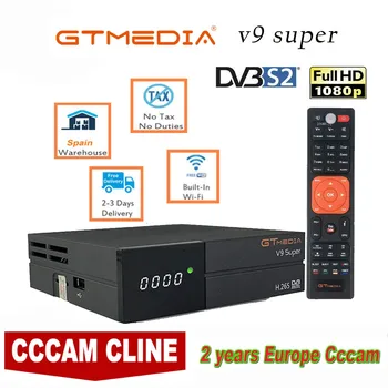 

New GTmedia V9 Super Satellite Receiver Freesat V9 Super Updated GTmedia V8 Nova V8 Super with CCcam Cline for 2 Year Europe
