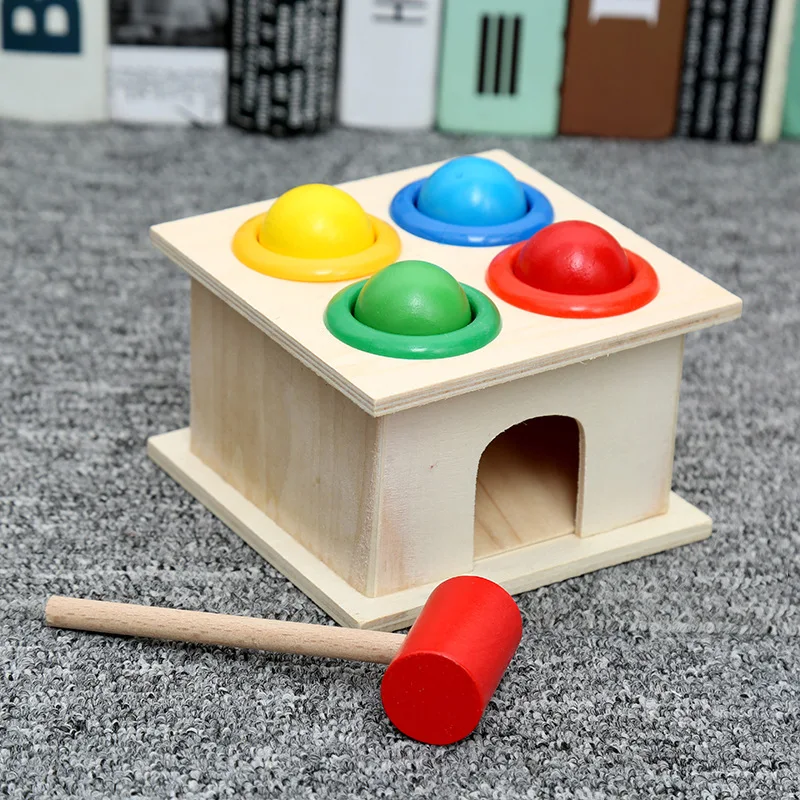 

Beating Table Knock Ball Table Hammer Box Piling Taiwan Teaching Aids 1-2-3-Year-Old Baby Early Childhood Children Educational F