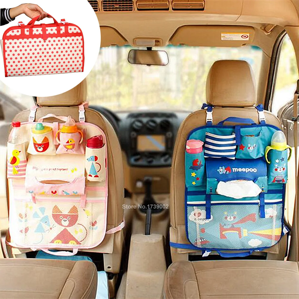 Мультяшный Органайзер на заднюю часть сиденья автомобиля Organizador, мульти карман для хранения, сумки для подгузников, висящий карман для ребенка, мамы, детей