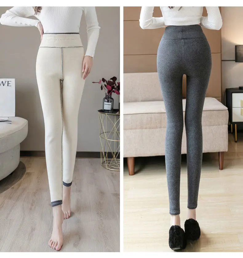 Winter Women's thicken lambwool Leggings Velvet Lined Ankle-Length Pants Casual Seamless warm Leggings Fashion Hight Waist Pants zyia leggings