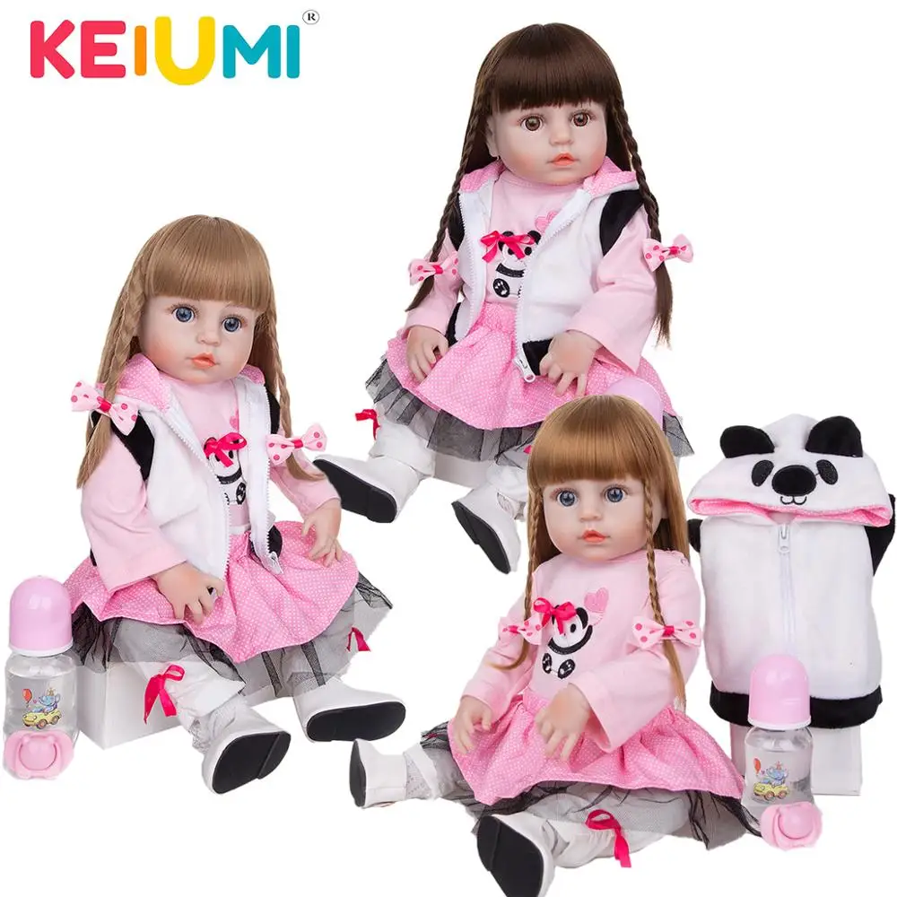 KEIUMI 49 см полный силиконовые перерожденные куклы младенцы платье для малышей