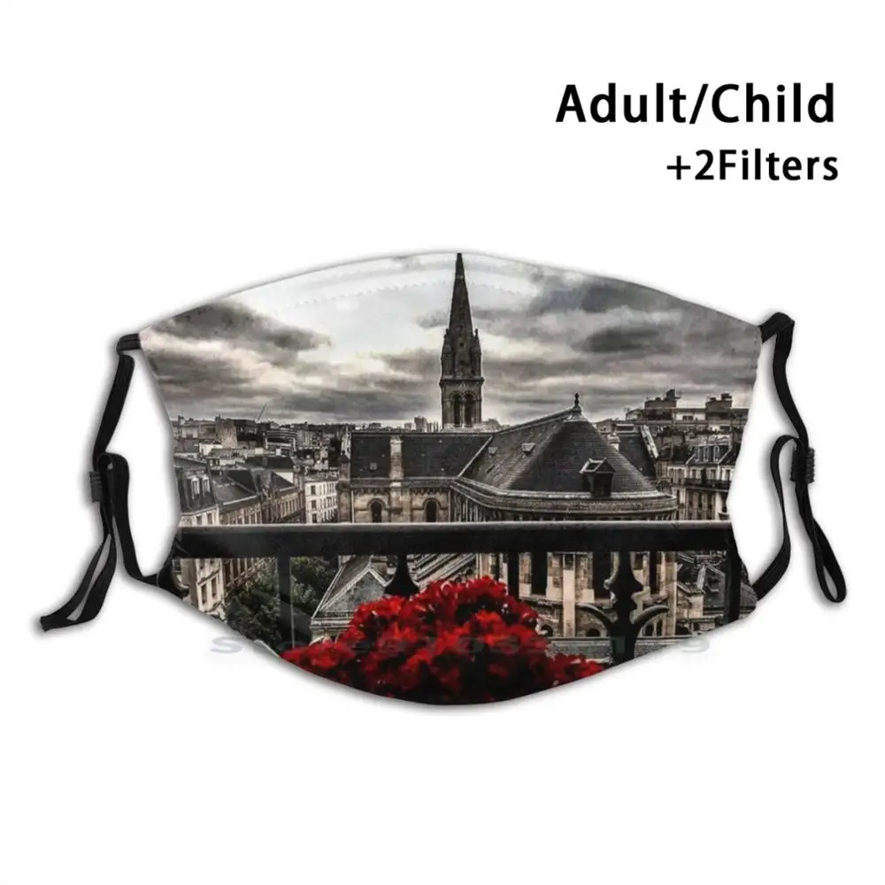 

Paris Church Adult Kids Washable Funny Face Mask With Filter Paris Church