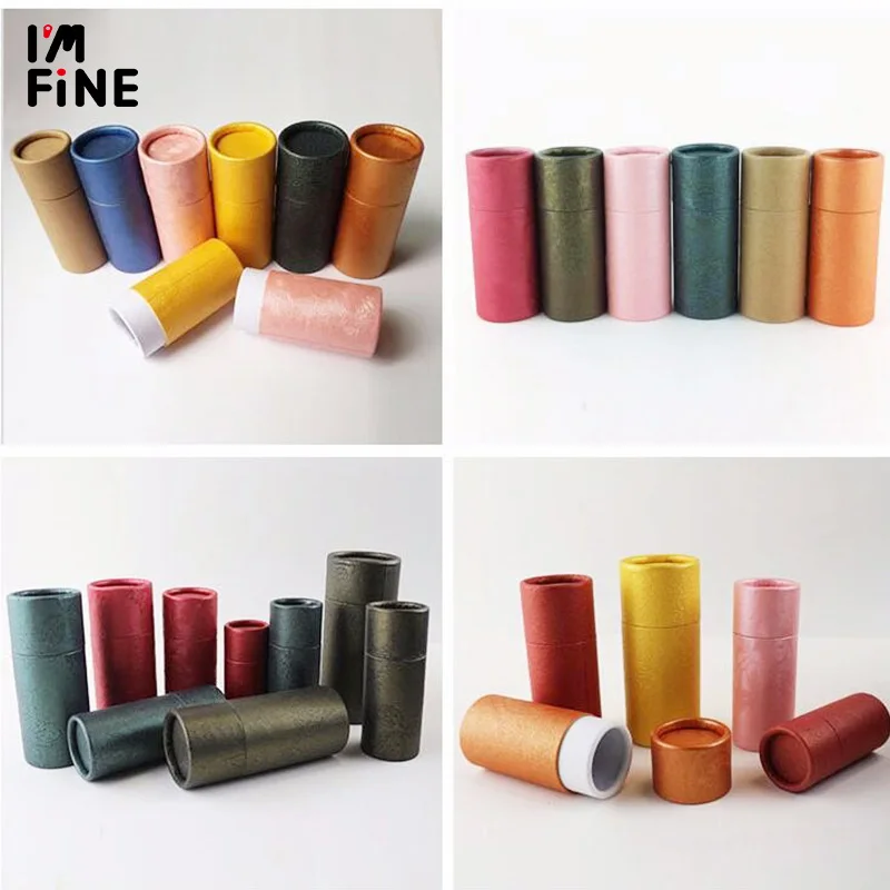 

20pcs Essential Oil Bottle Packaging Box Gift Paper Tube Packing Box With Lid Round Paper Cardboard Boxes