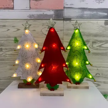 

Mini Christmas Tree with LED Lights Ornaments Festival Desktop Table Home Decor