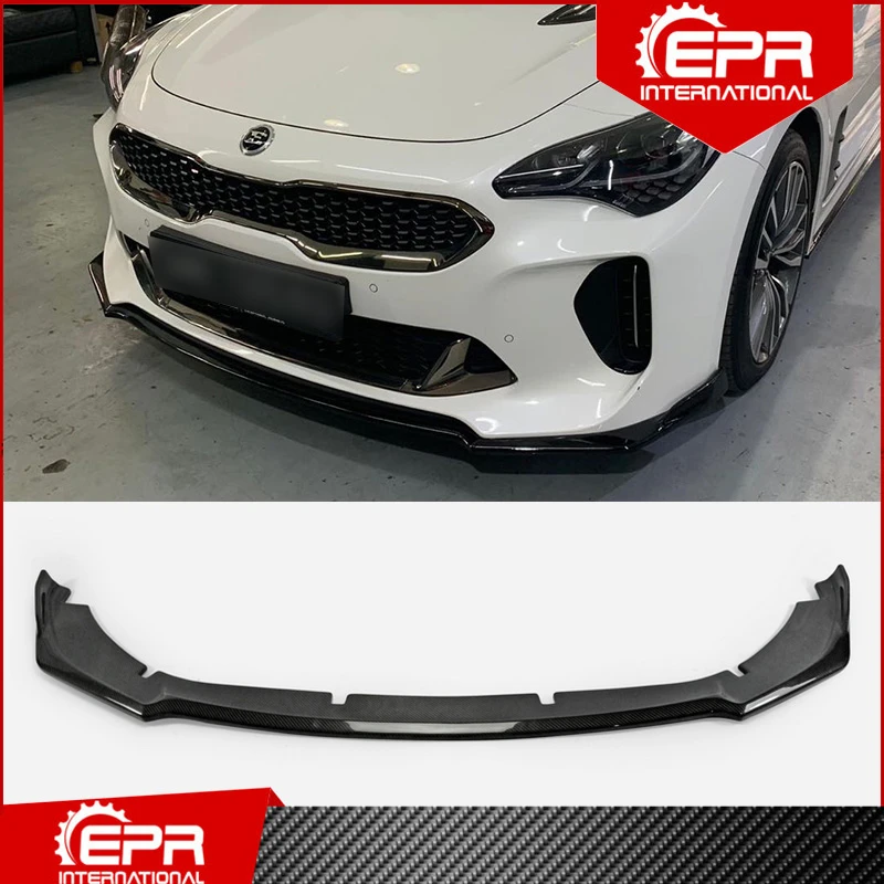 For Kia Stinger Type M Carbon Fiber Front Lip Trim Stinger Racing Part Glossy Carbon Bumper Lip